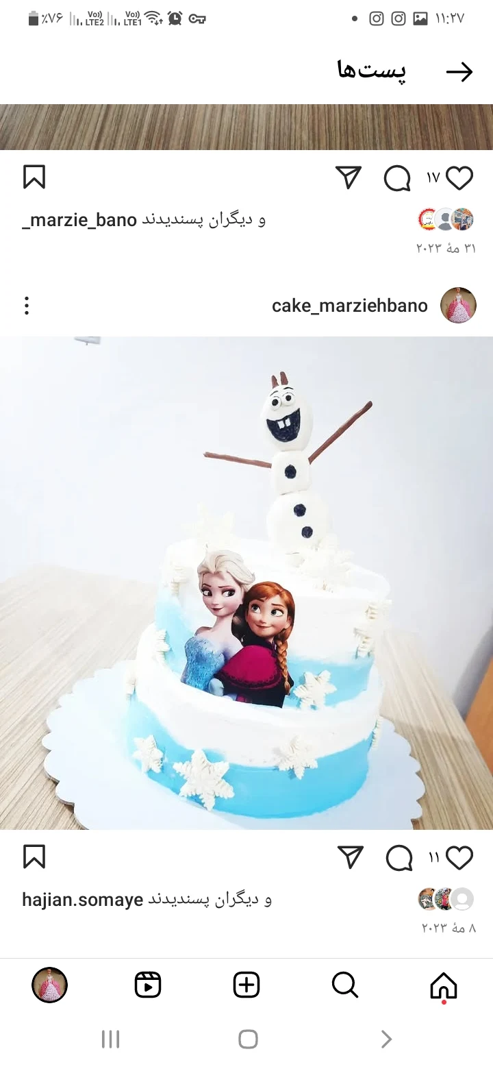 مرضیه  بانو  کیک خونگی