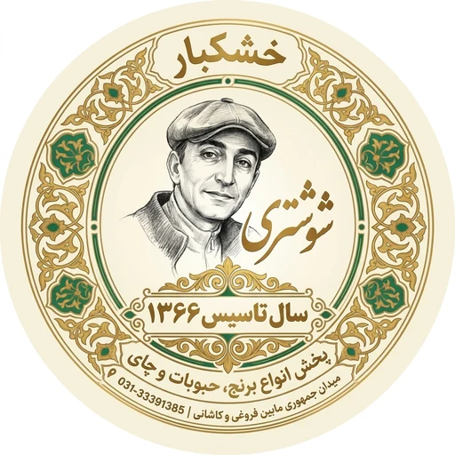لوگوی خوار و‌بار و‌خشکبار حسین شوشتری