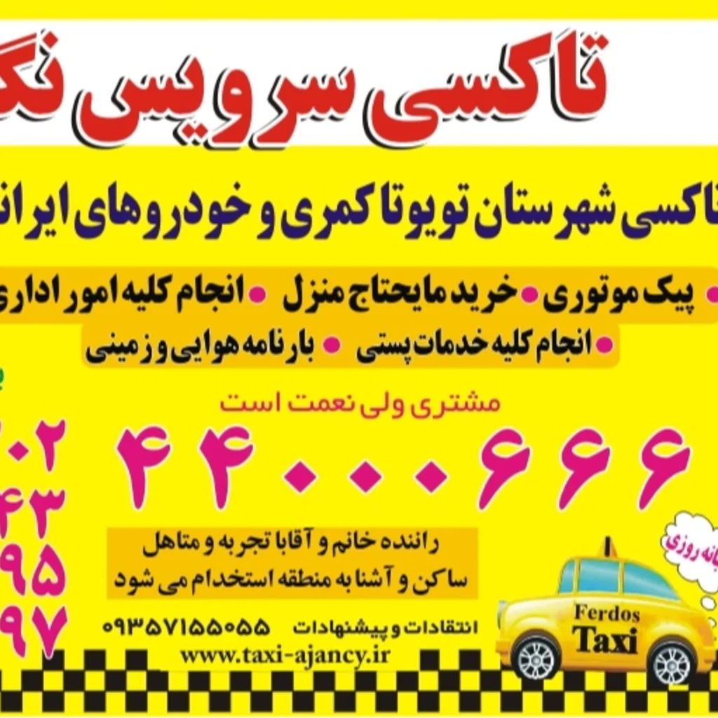 لوگوی تاکسی شهرستان و فرودگاه امام نگین فردوس
