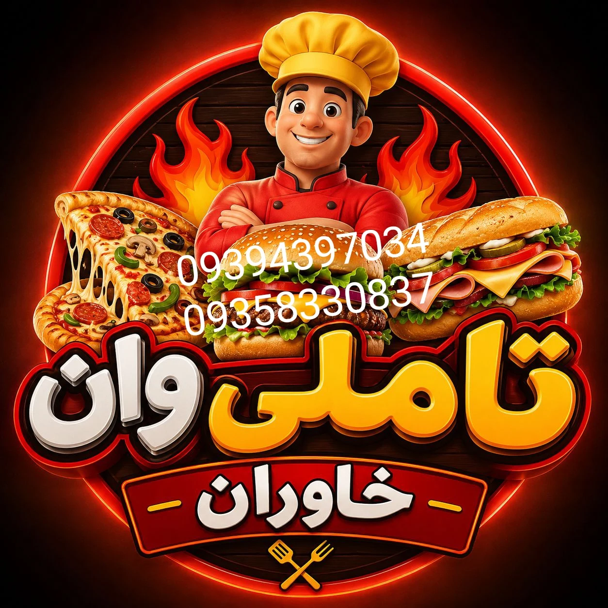 لوگوی فست فود تاملی وان بابک (خاوران )
