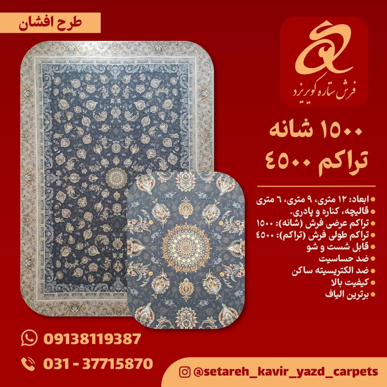 فرش ستاره کویر یزد - تصویر 2