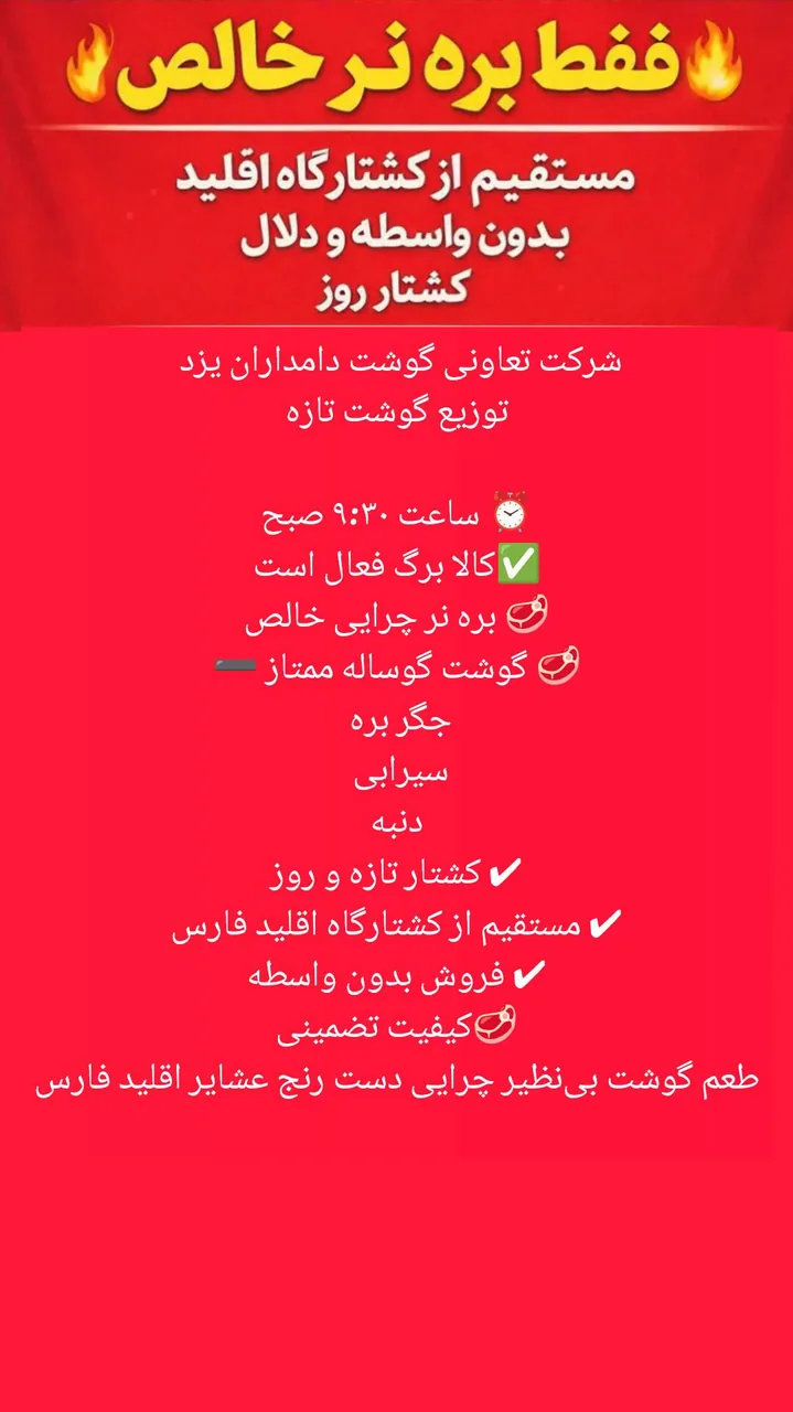 تعاونی گوشت دامداران - گوشت، مرغ و پروتئینی در یزد - تصویر 3