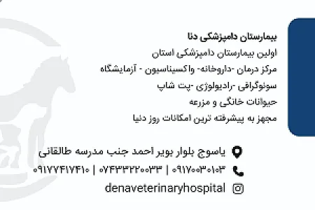 بیمارستان دامپزشکی دنا