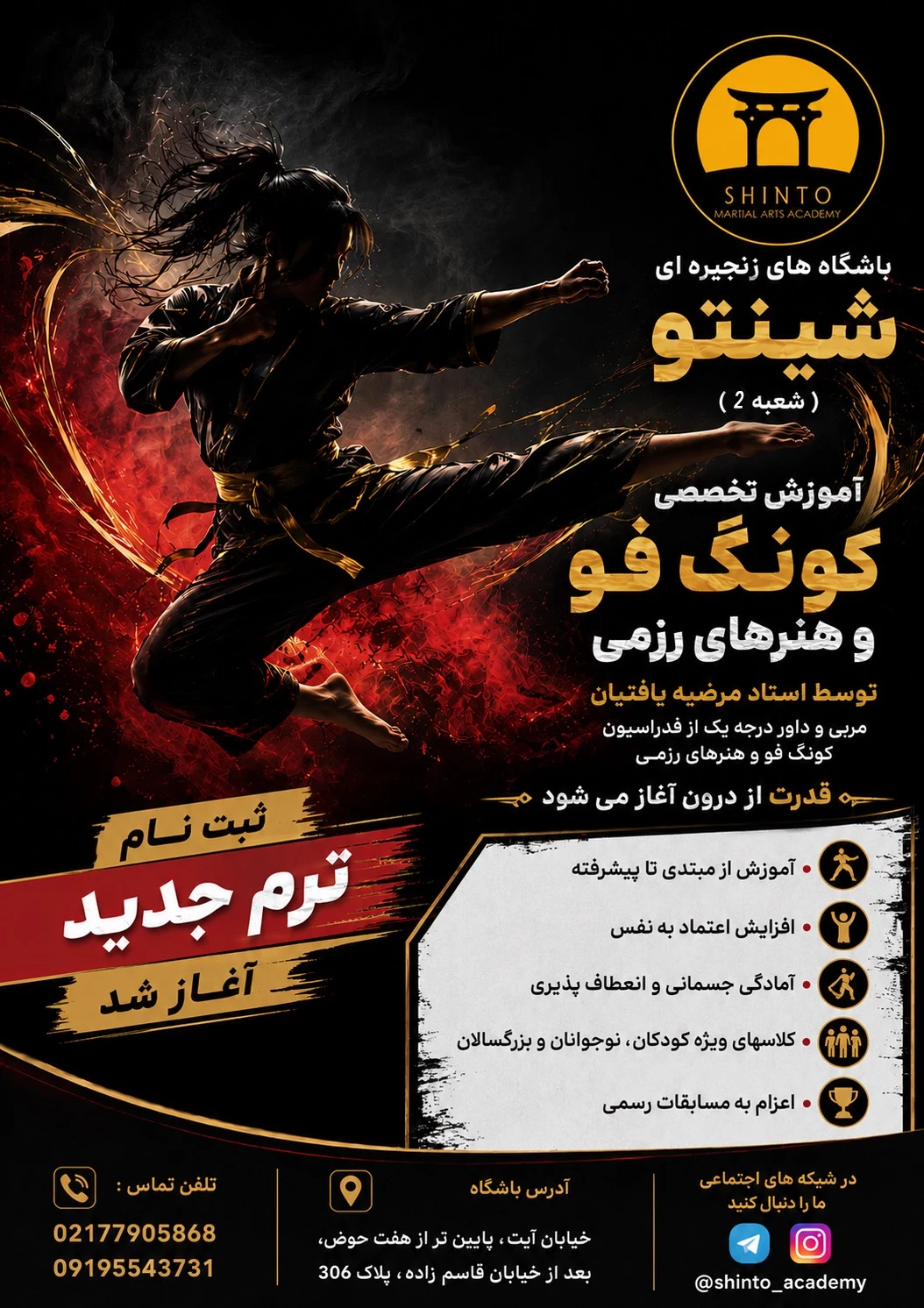 آموزش کونگ فو توسط استاد مرضیه یافتیان - مجموعه و سالن ورزشی در تهران - تصویر 3