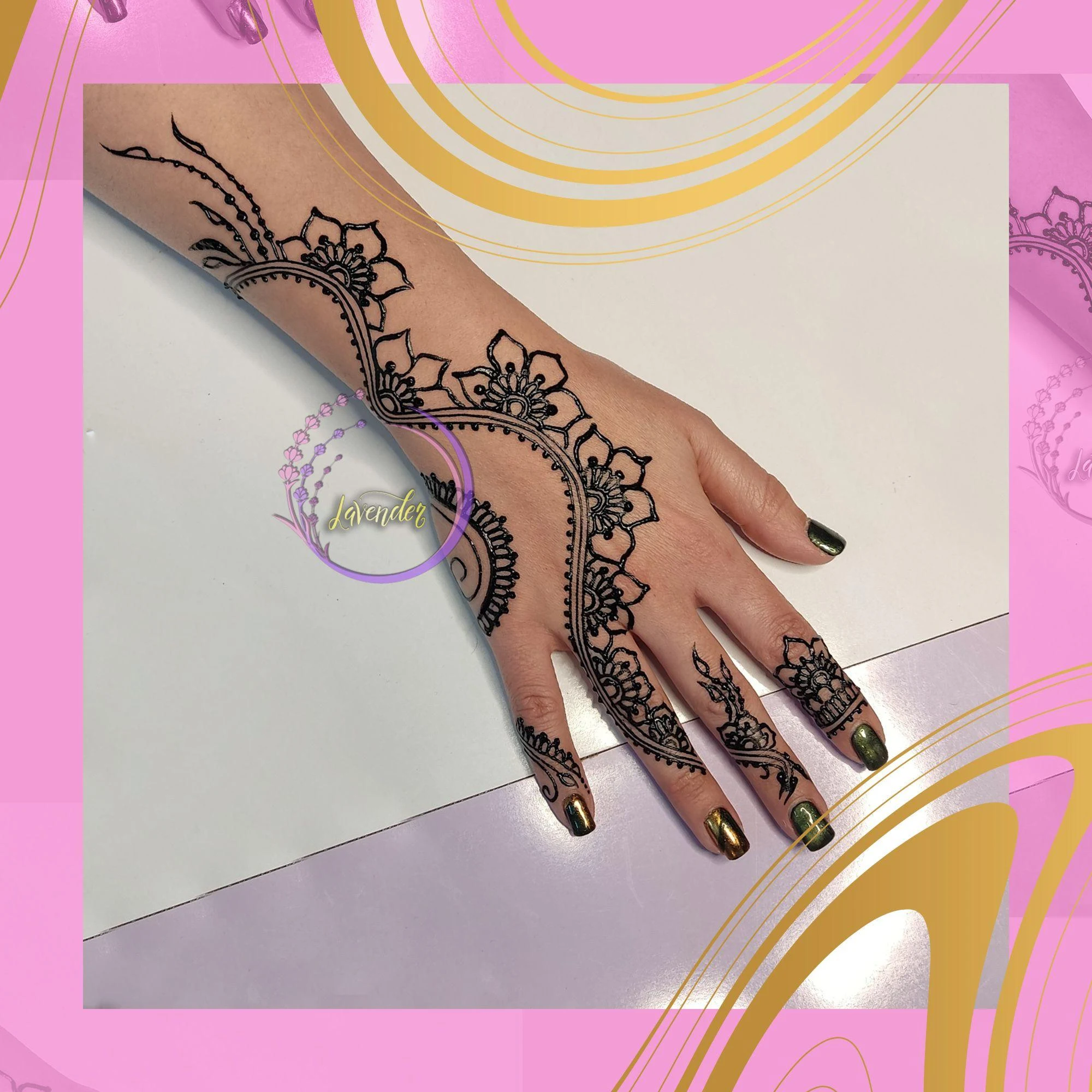 طراحی با حنا روی بدن و  تتو موقت : لوندر حنا - تصویر 4